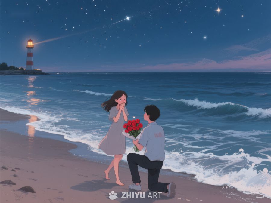 海边求婚，星光下的浪漫时刻 195