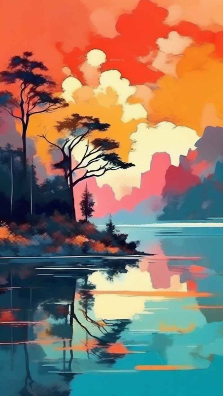 印象派风景色彩丰富的天空 26