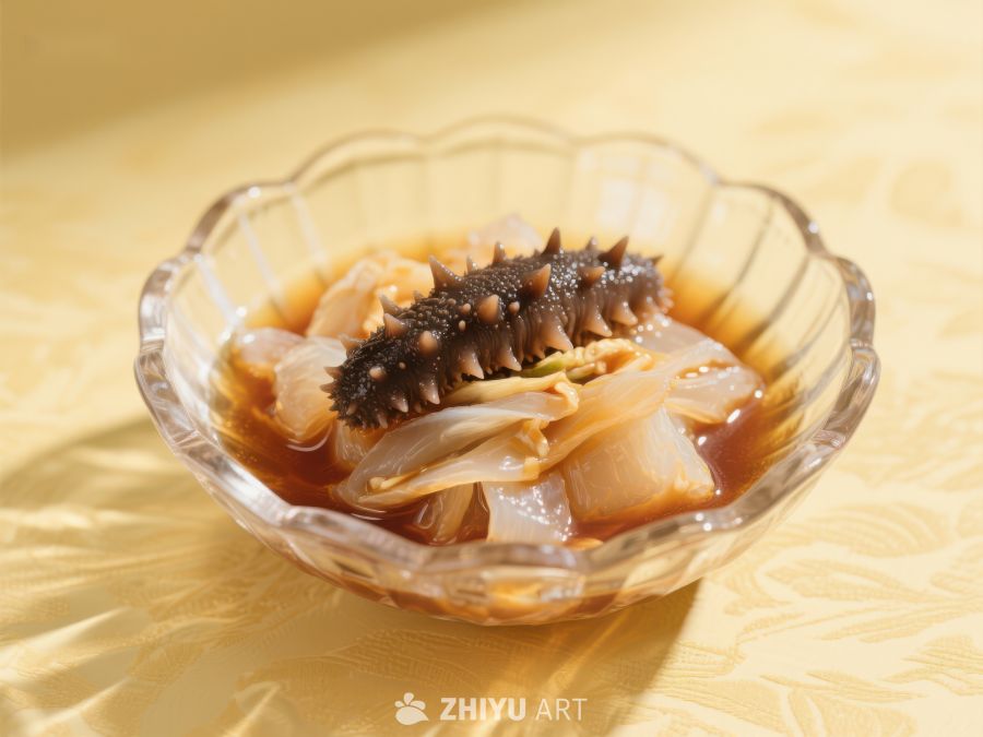 海参拌凉菜，精致玻璃碗装 177