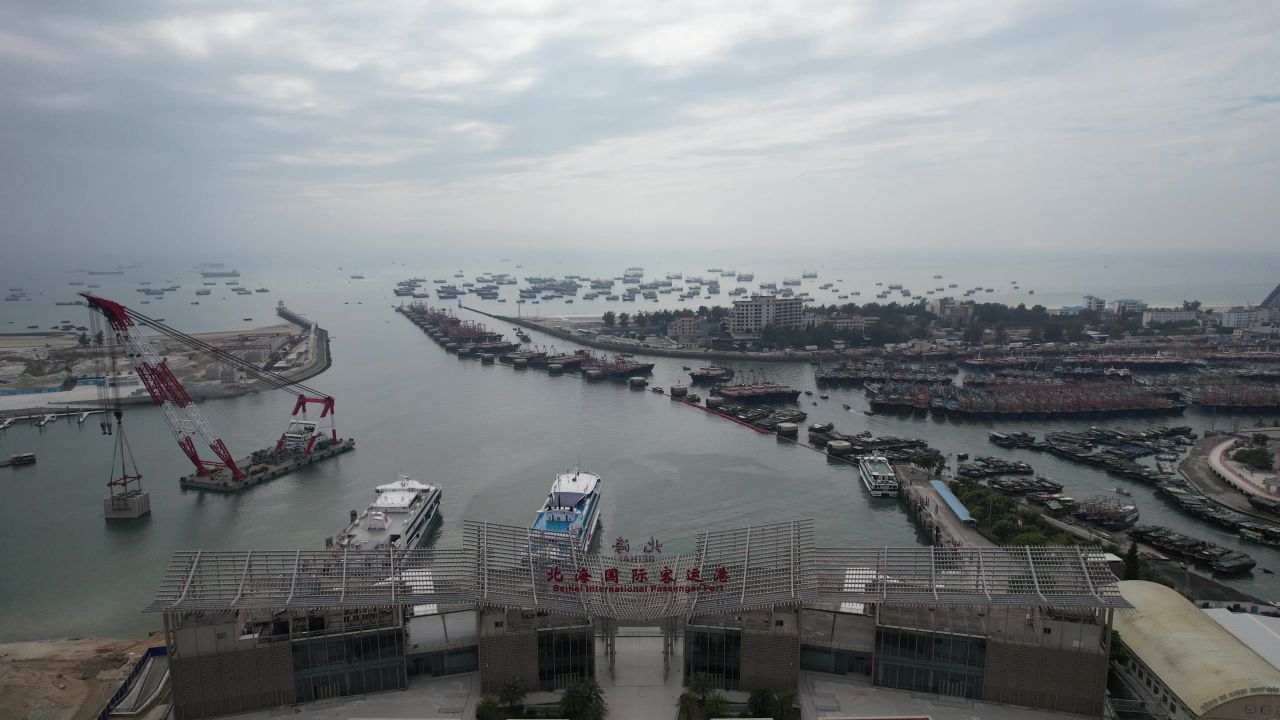 广西北海国际客运港航拍