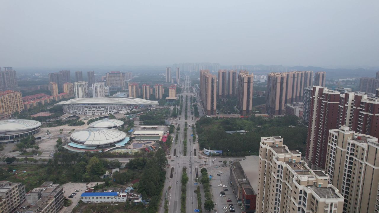 广西钦州城市大道交通航拍