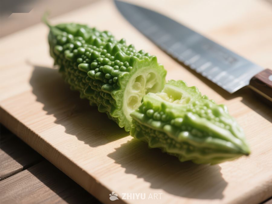 苦瓜切片，砧板上的新鲜食材 182