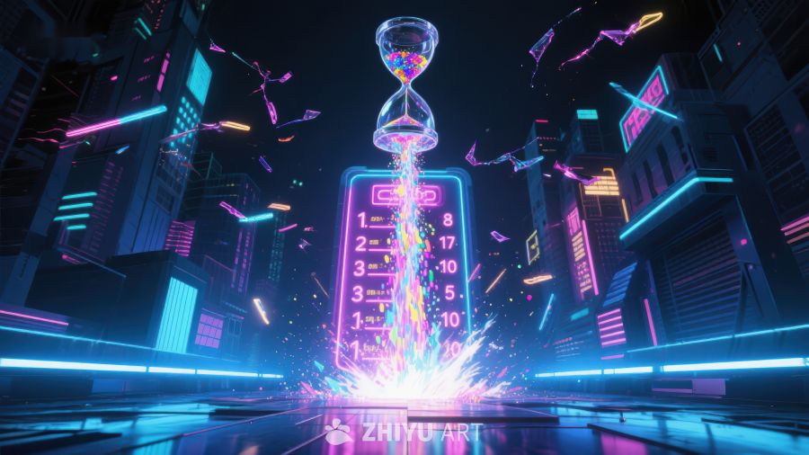 霓虹都市中的沙漏倒计时 340