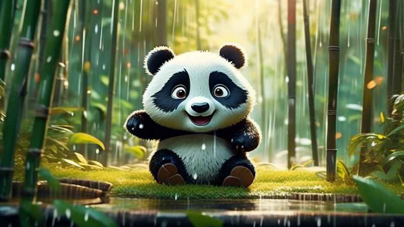 竹林背景雨林熊猫 97