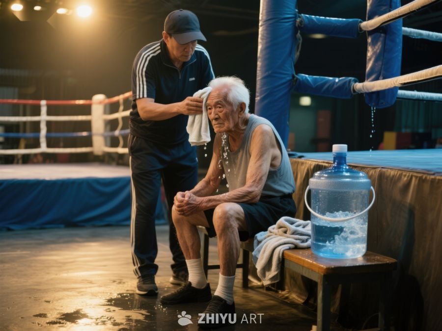 拳击场上的老年选手与教练 719