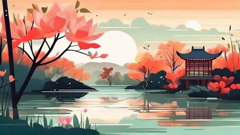 国风水墨山水画简约风格插画 32