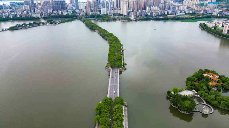 浙江杭州城市风光航拍摄影图 