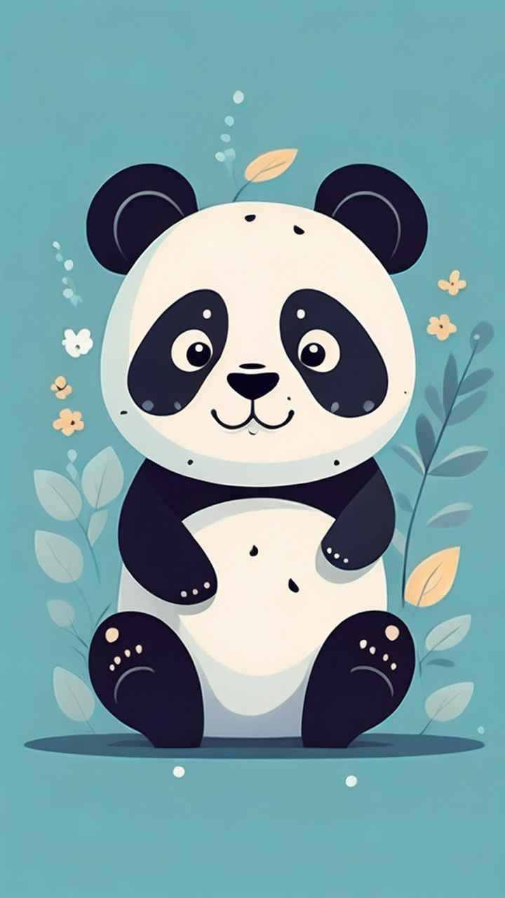 可爱熊猫插画简约风格 130