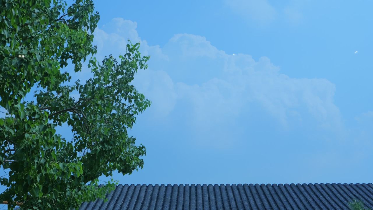 中式建筑与云