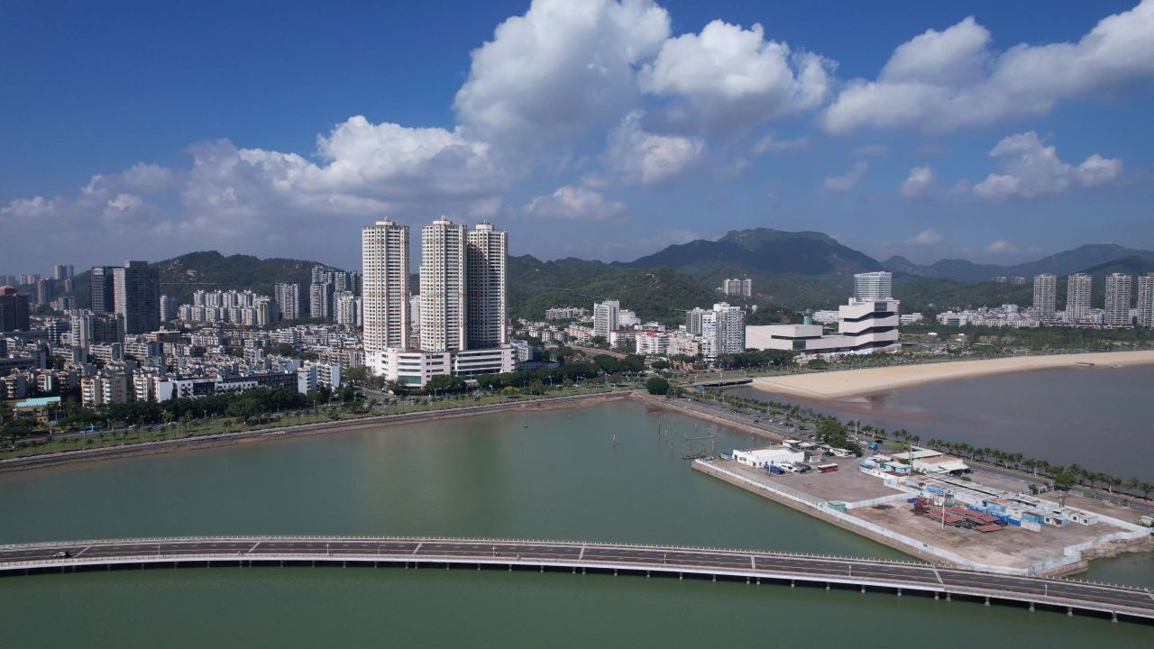 广东珠海城市风光航拍 