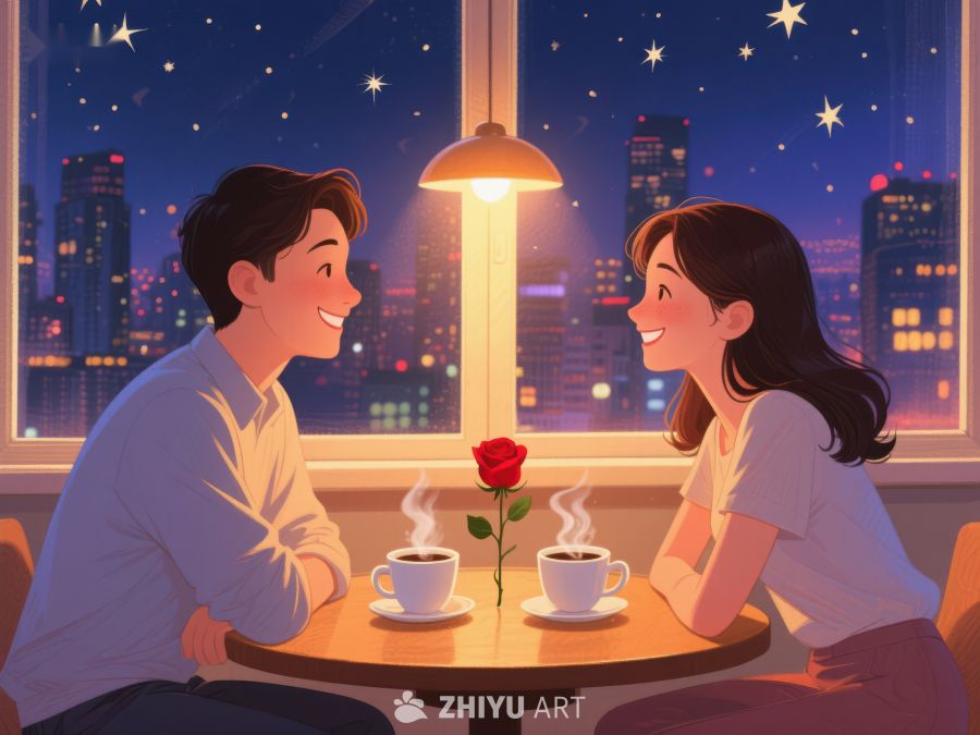 夜景窗前的浪漫对话 1005