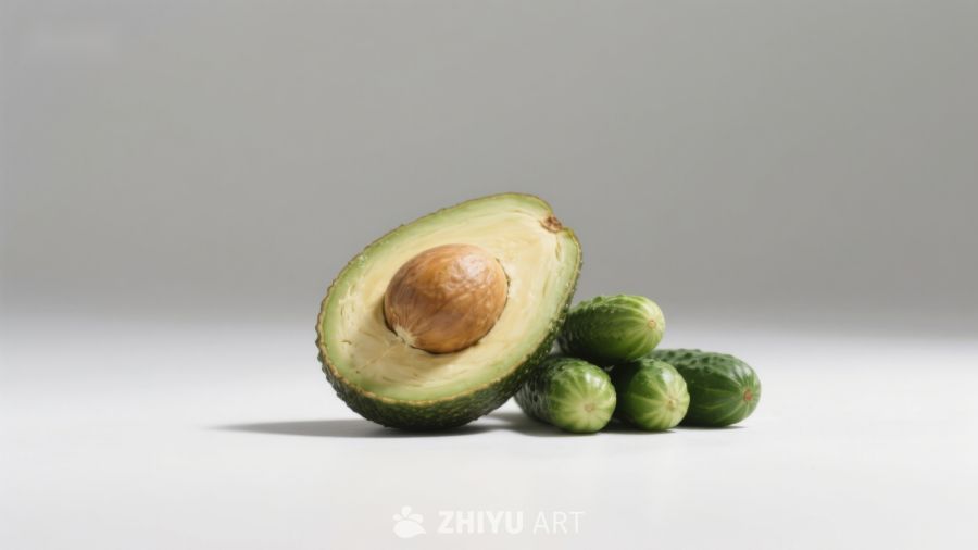 牛油果与小黄瓜静物