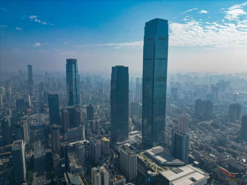 湖南长沙城市风光航拍摄影图