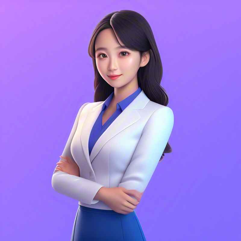 一个亚洲女性的3D图标，穿着职业服装 5
