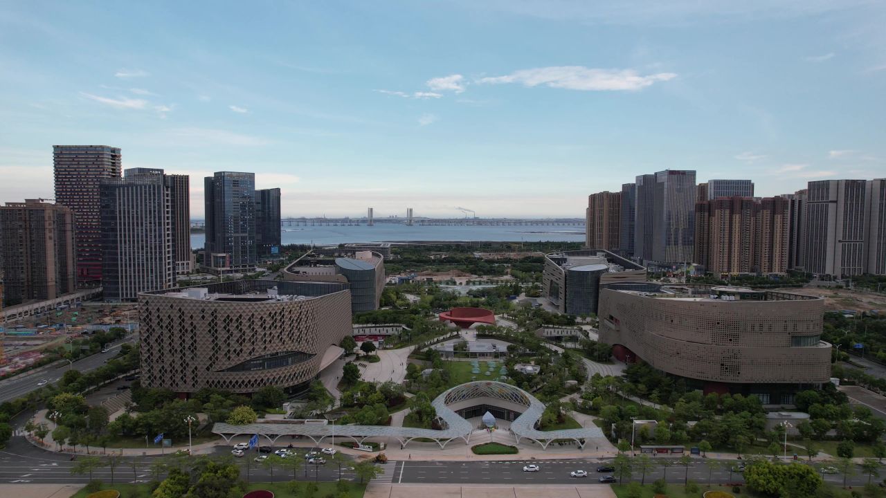 福建泉州城市风光航拍 