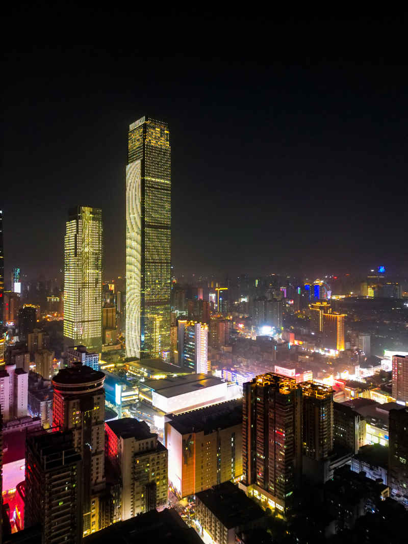 湖南长沙城市风光航拍摄影图
