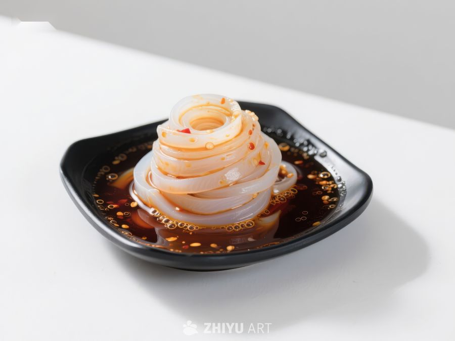 凉拌透明食材，佐以辣椒油 869