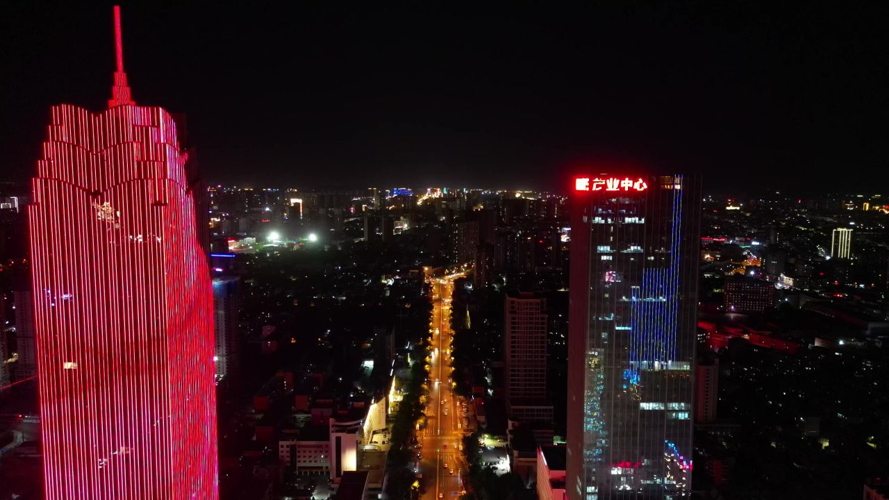 河北保定城市风光航拍