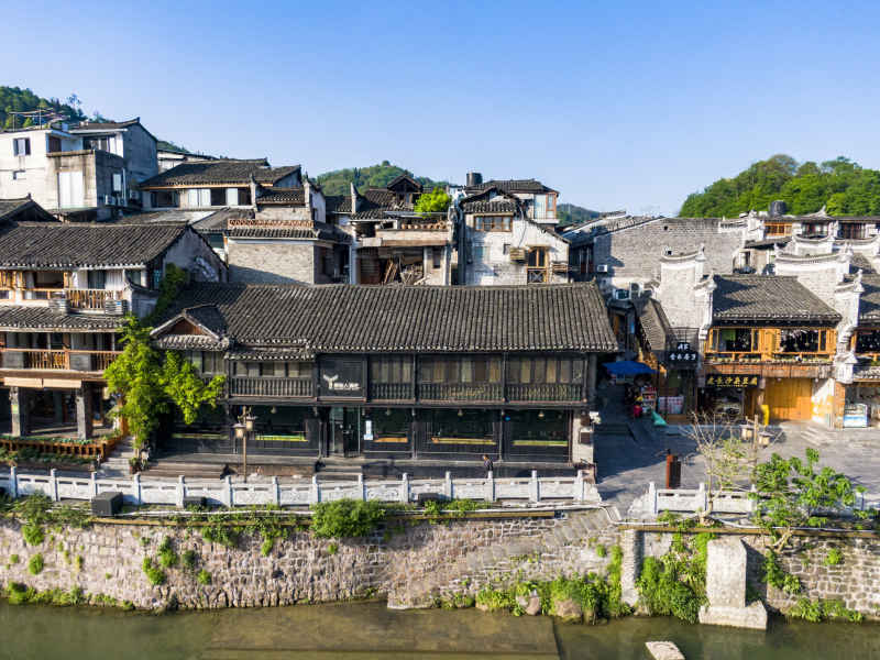 湖南湘西凤凰古城航拍