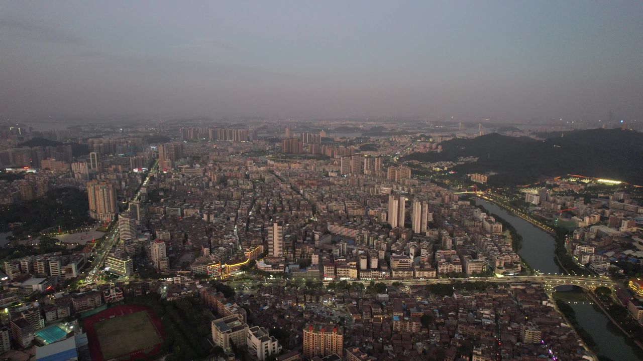 广东江门城市建设航拍 