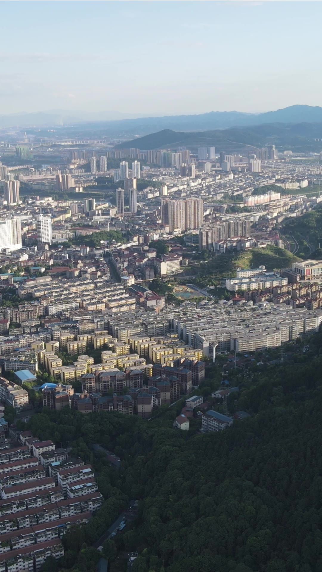 城市航拍湖南吉首城市全景