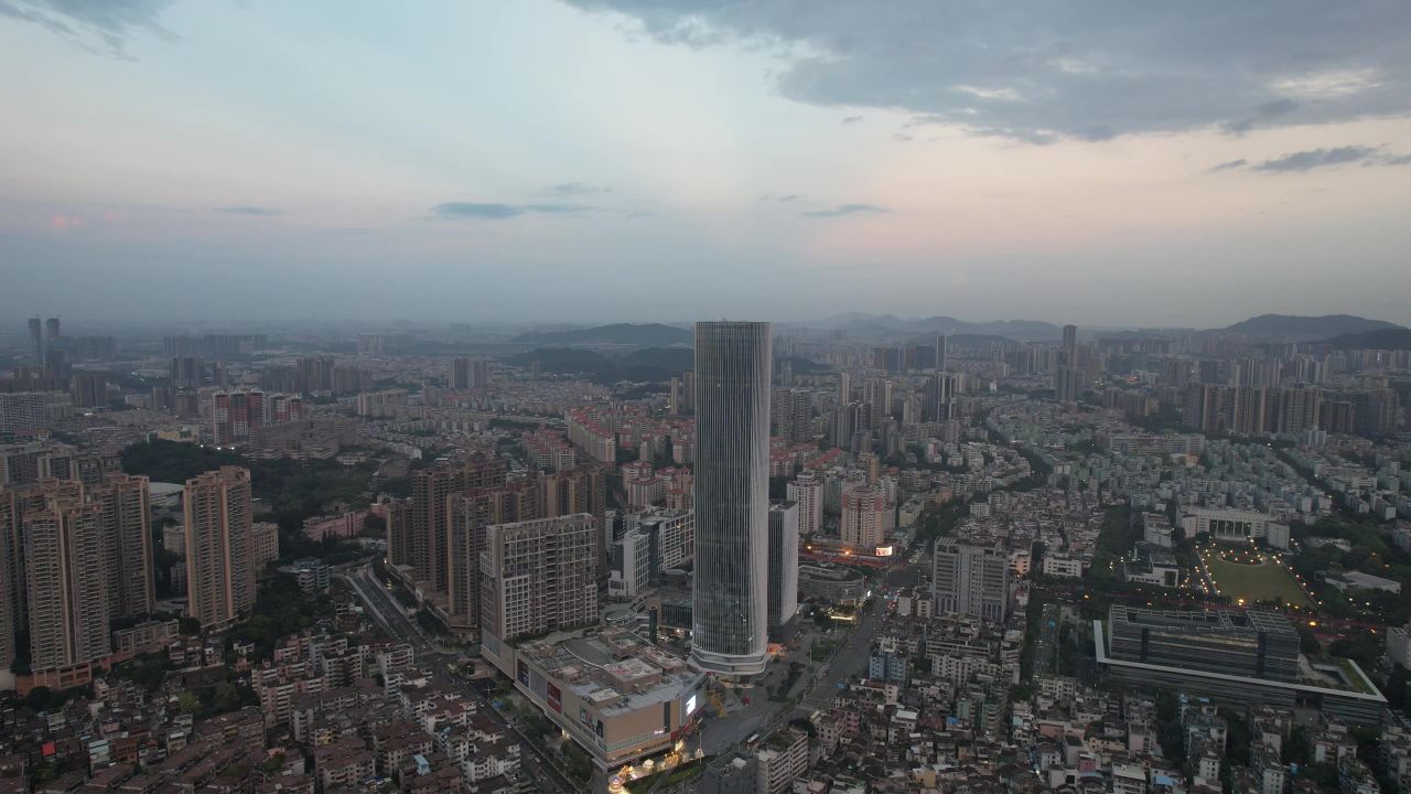 广东中山市城市大景航拍