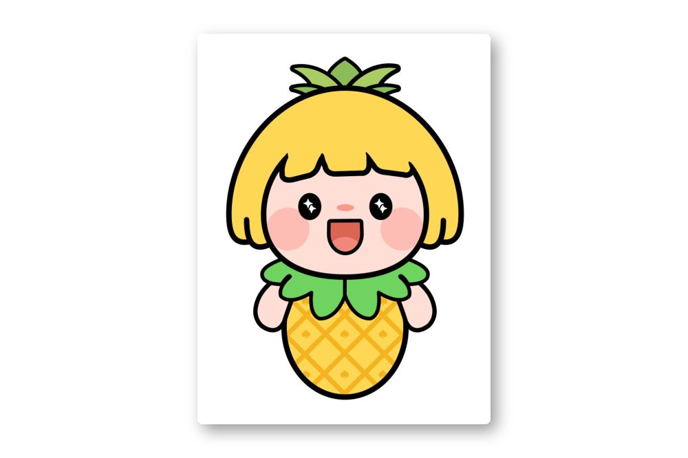 开心菠萝卡通人物表情包