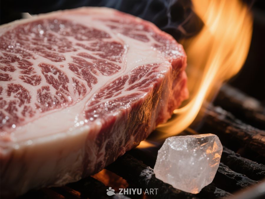 火焰炙烤的大理石纹牛肉 363