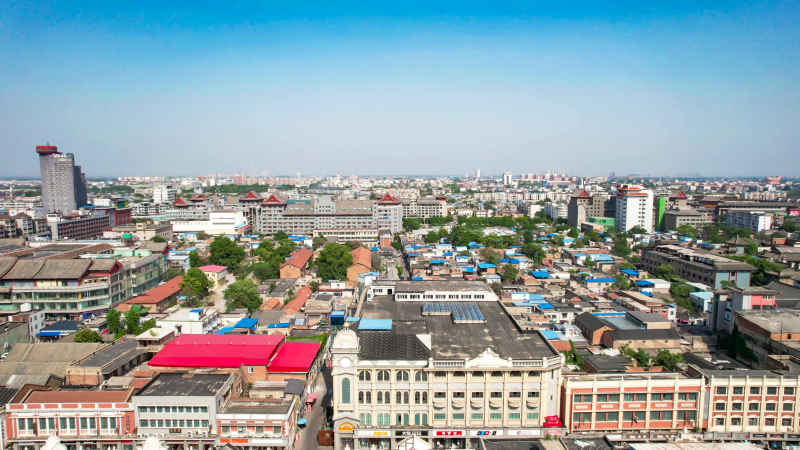 开封城市风光旅游景区航拍图 