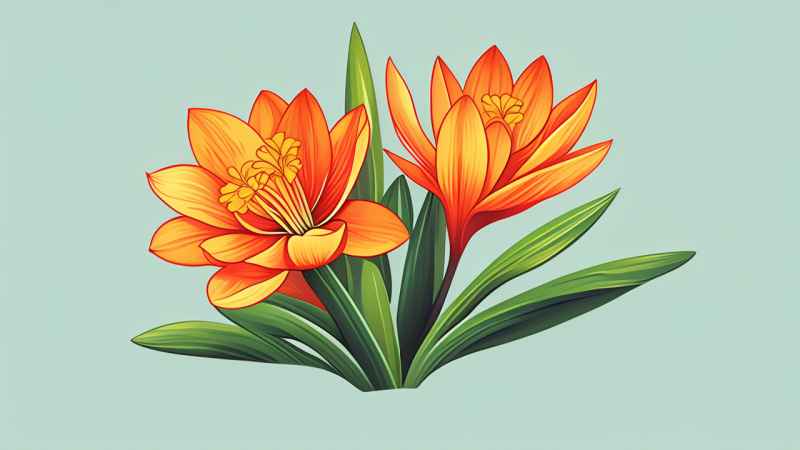春季君子兰扁平插画 2