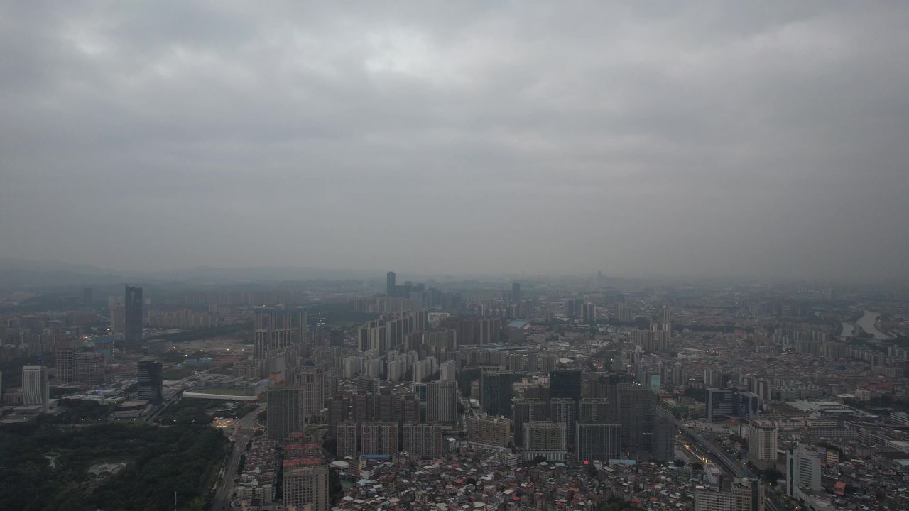 广东东莞城市风光航拍 