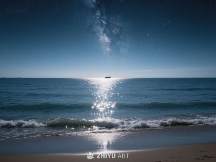 夜幕下的海滩与星光 497