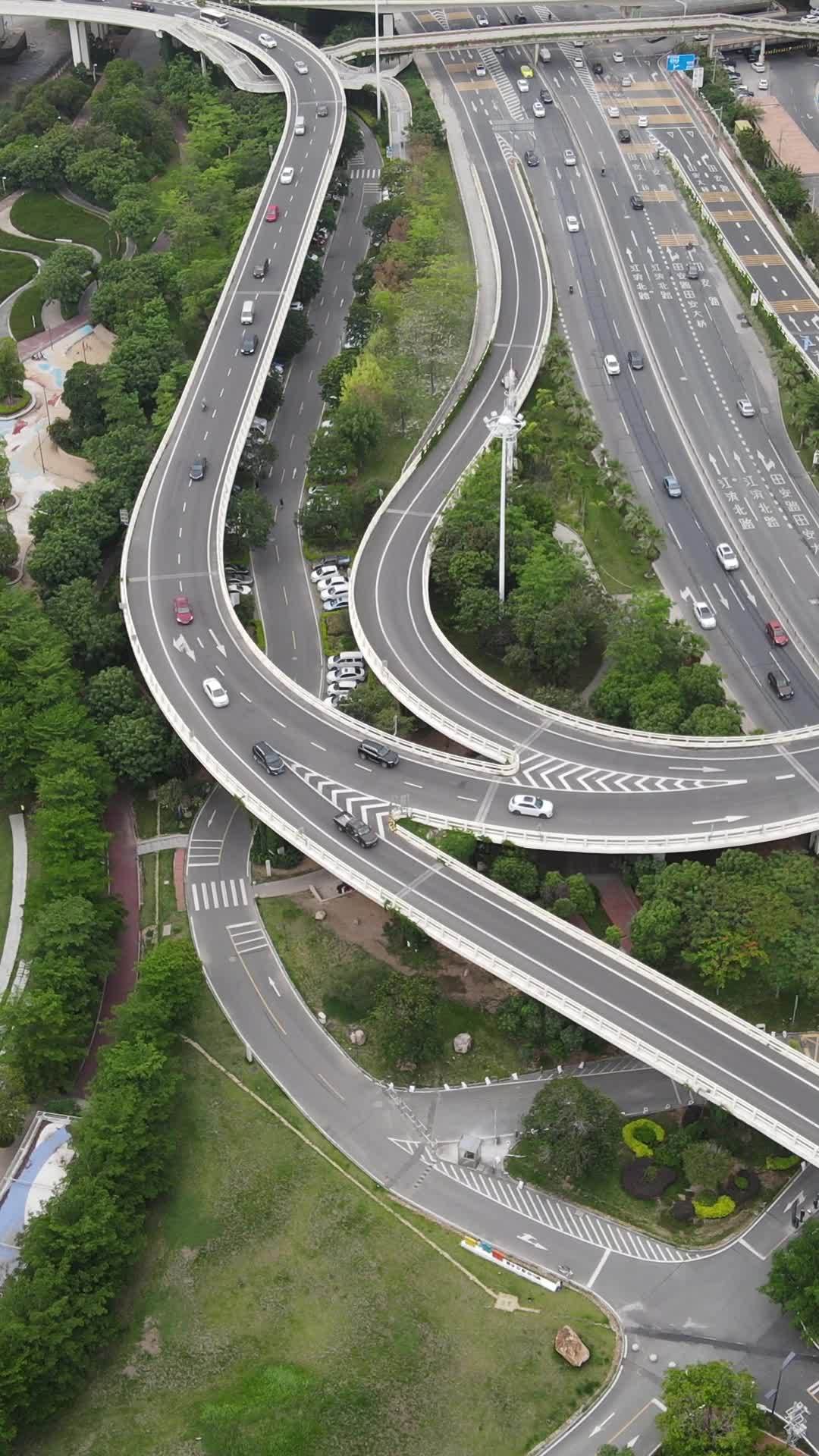 城市高架桥全景
