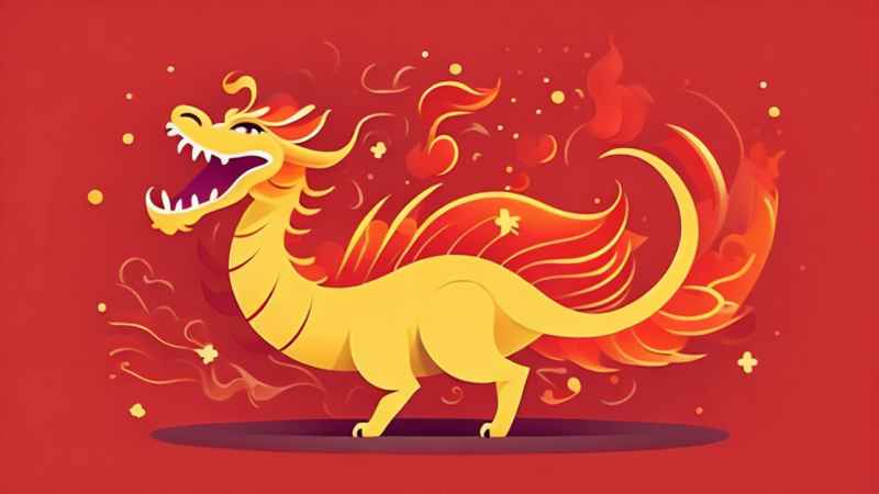 春节舞龙舞狮插画背景 18