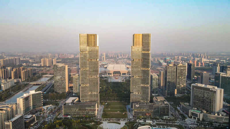 河南郑州城市风光航拍图 