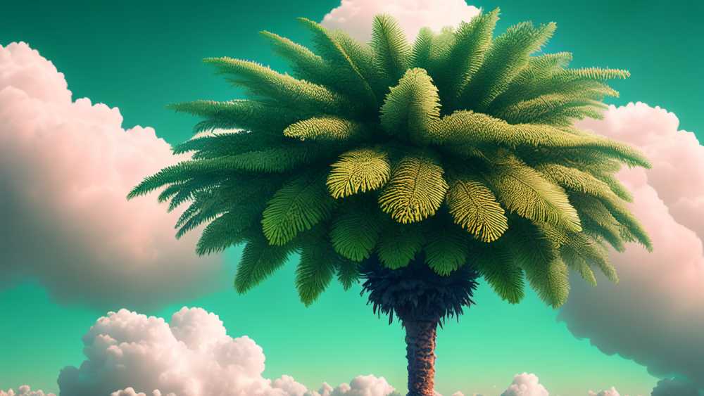 一课绿色棕榈树风景