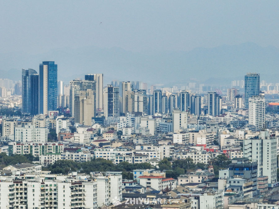 航拍浙江临海台州府城城区风光 41