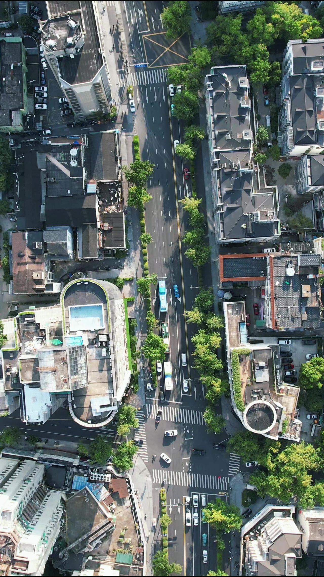 杭州城市建设风光竖屏航拍  