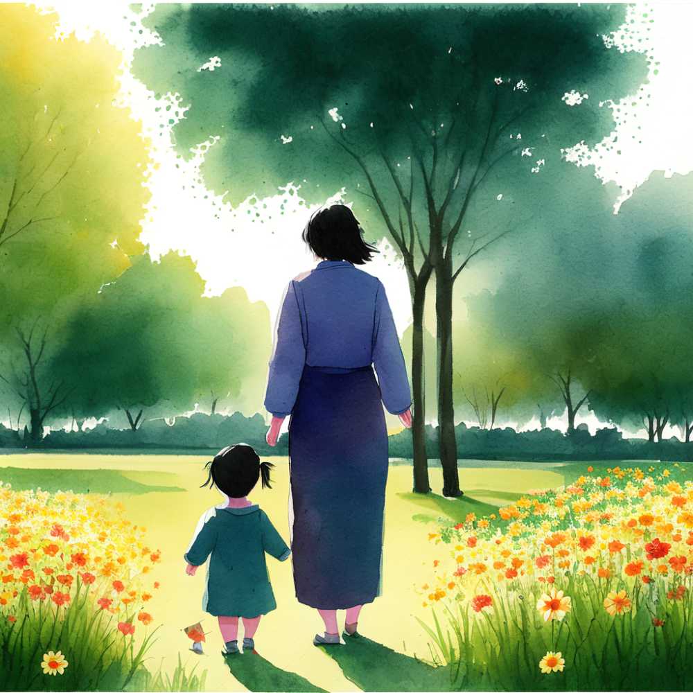 母亲节孩子和妈妈