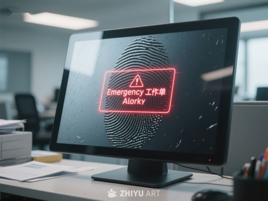 显示屏上的紧急工作单警告 374