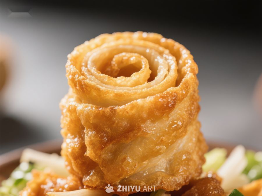金黄酥脆的螺旋状美食