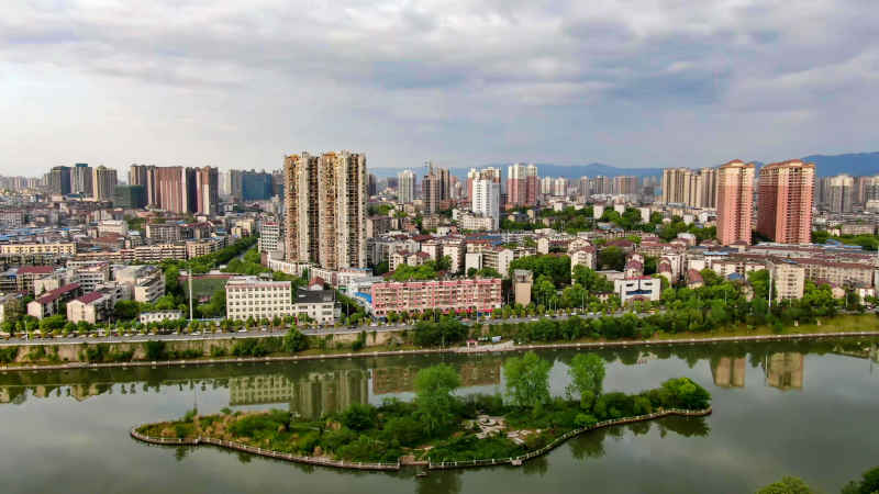 湖南怀化城市风光航拍 