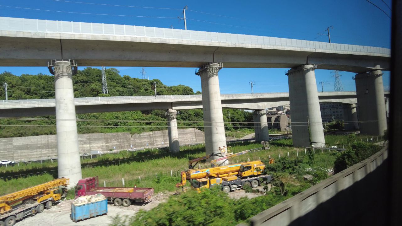 沿途火车窗外风景旅途风光实拍  
