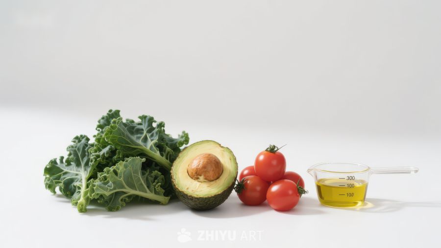 新鲜蔬菜与橄榄油组合