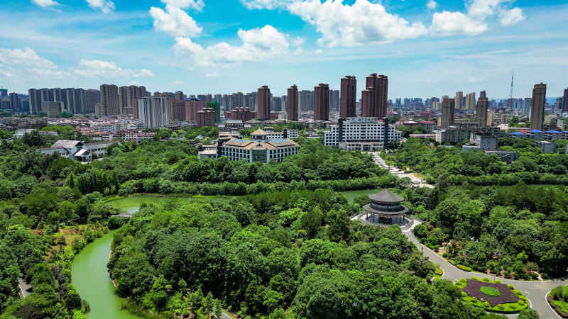 航拍 江西抚州汝水森林公园  