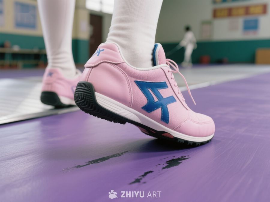 粉色运动鞋特写，背景为室内体育场景 61