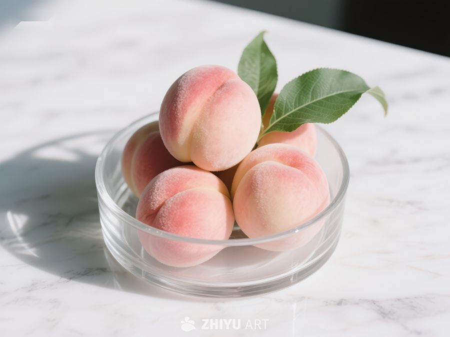 透明碗中的新鲜桃子 380