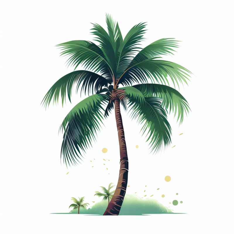 手绘简约椰子树元素插画 5