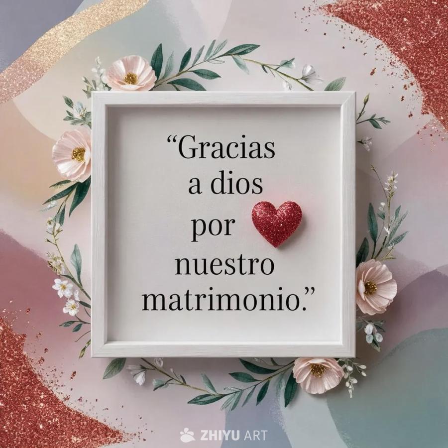 一个白色的相框内显示着文字“Gracias a D