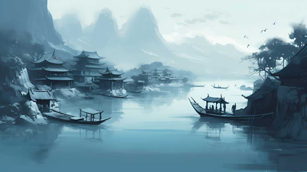 美丽山水画中国风